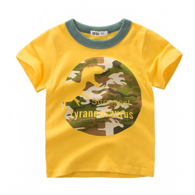 Summer Children Clothing Cartoon Dinosaur T-Shirts kids clothing - Tophatter Daily Deals