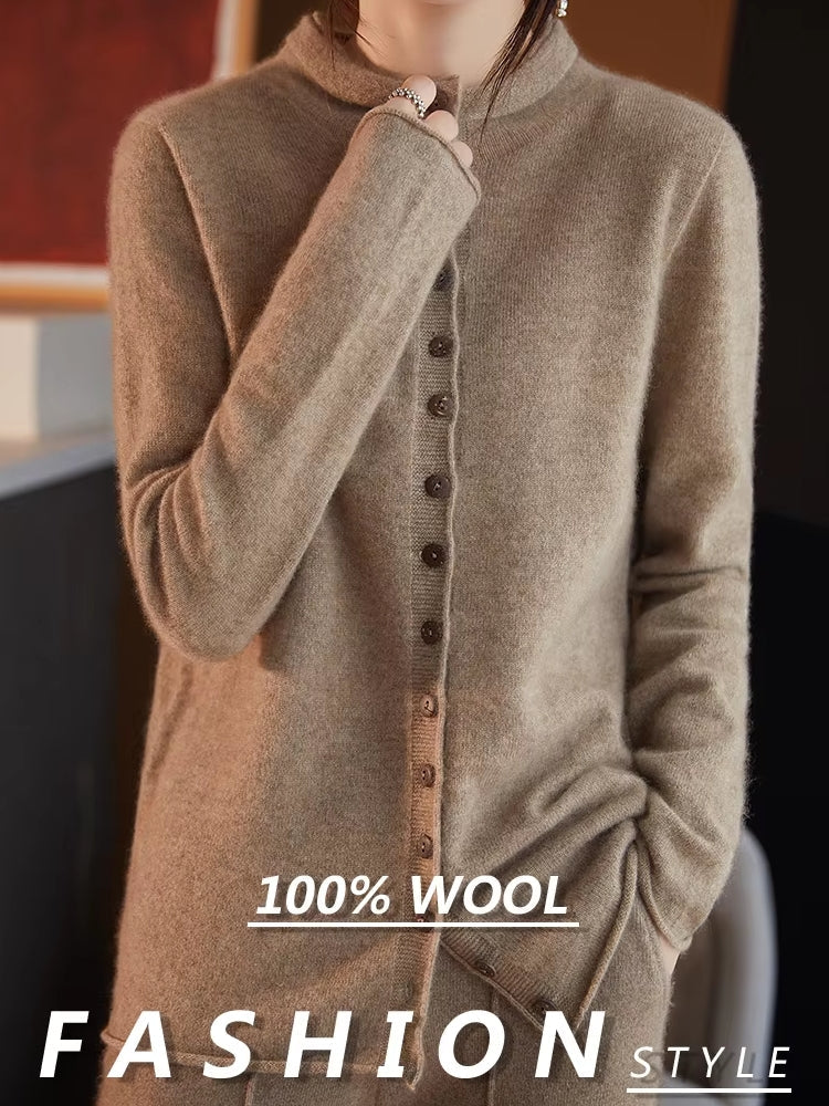 Wool Jacket Knitted Top Sweater Blouses - Tophatter Daily Deals