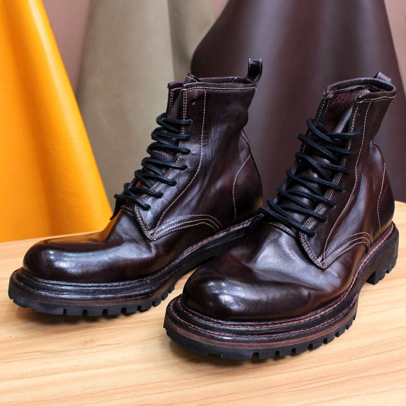 Men Lace-up High-end Warm and Comfortable Shoes Dark Brown Men Shoes - Tophatter Daily Deals