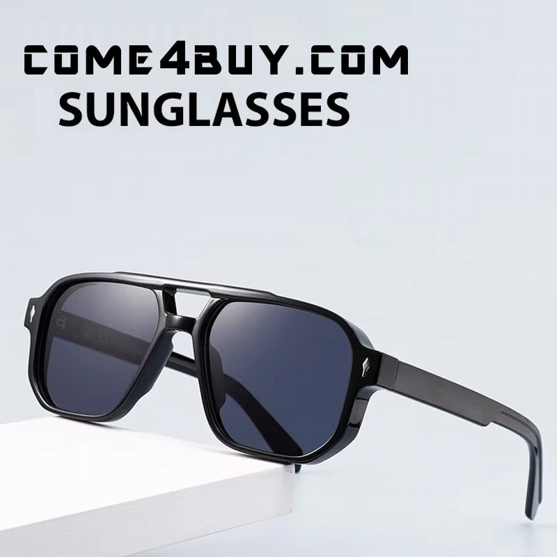 Vintage Double Bridges Square Men Sunglasses Sunglasses - Tophatter Daily Deals