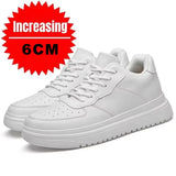 White 6cm Height Increasing Shoes for Unisex High Heel Sneaker - Tophatter Daily Deals