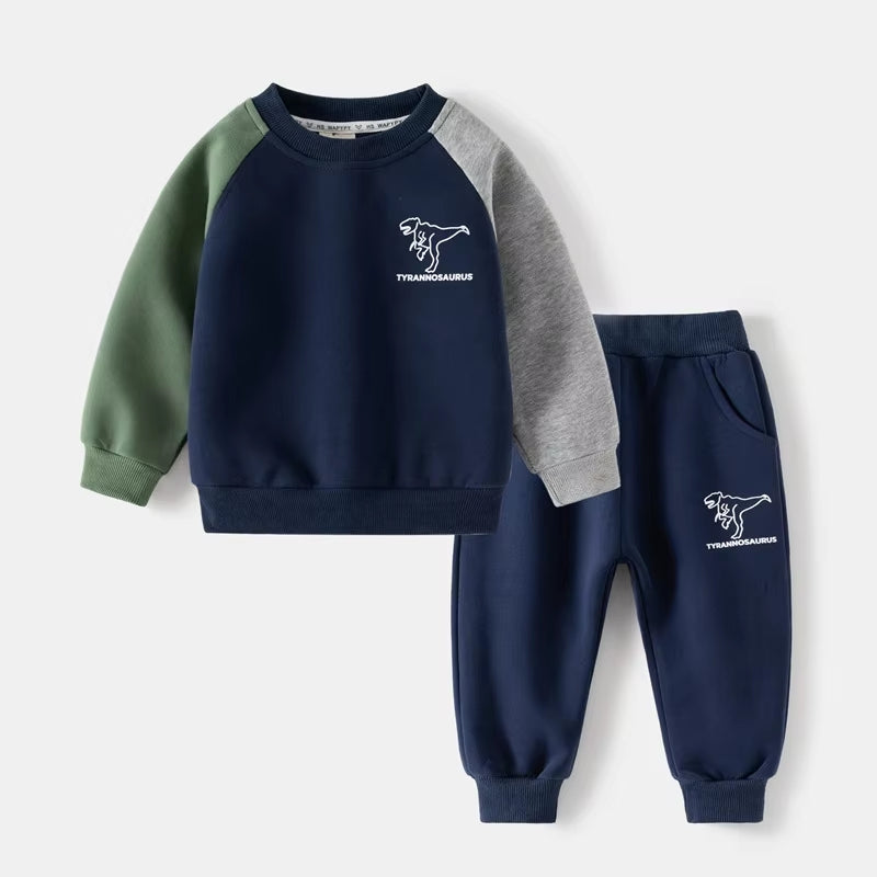 Children's Boys Casual Sportswear Tops and Pants Blue kids clothing - Tophatter Daily Deals
