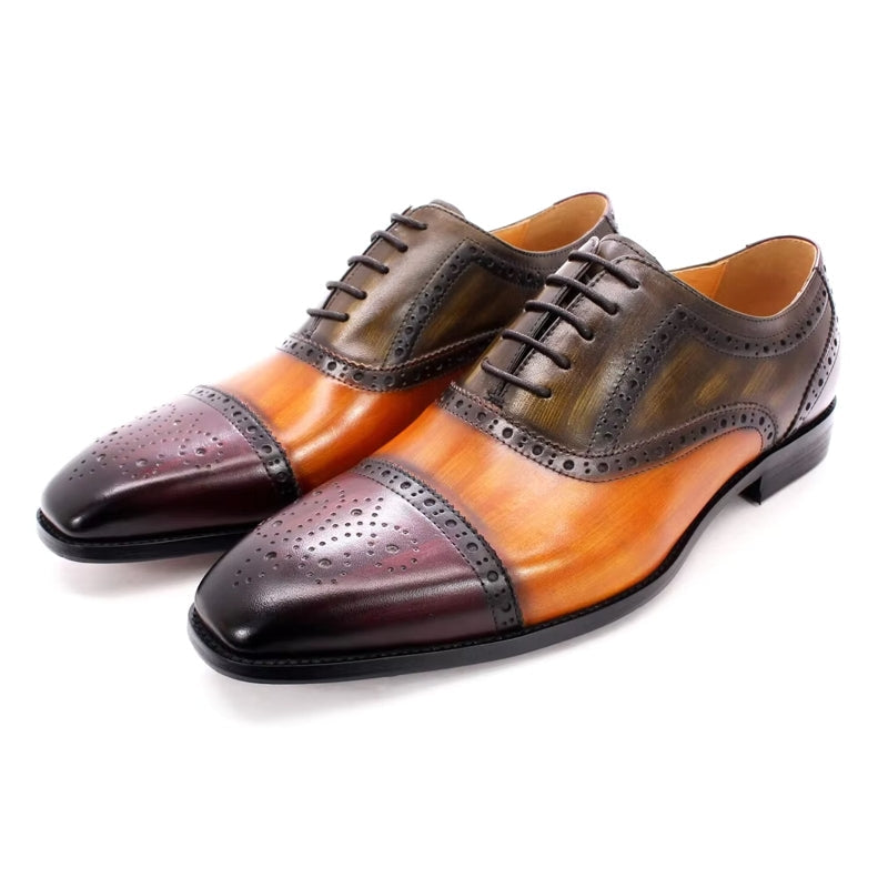 Mixed Color Oxford Cowhide Men Dress Shoes Men Dresses Shoes - Tophatter Daily Deals