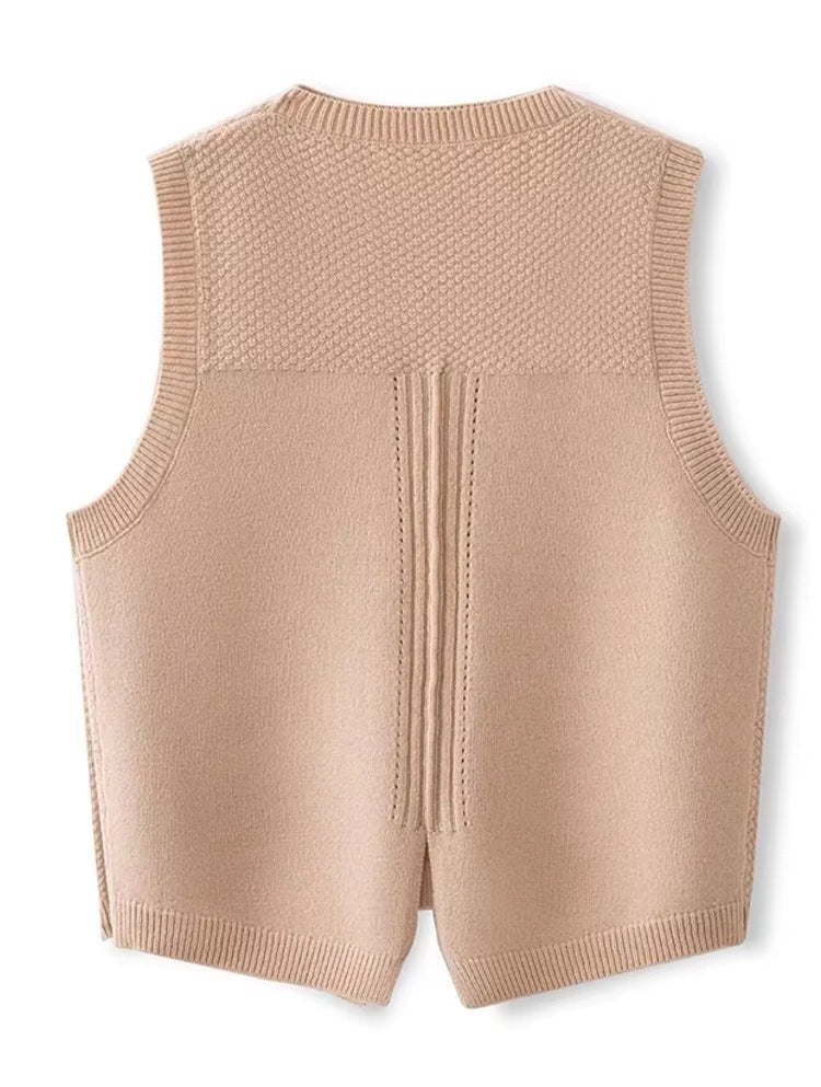 Women 100% Pure Wool Round Neck Vest Blouses - Tophatter Daily Deals