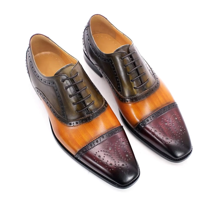 Mixed Color Oxford Cowhide Men Dress Shoes Men Dresses Shoes - Tophatter Daily Deals