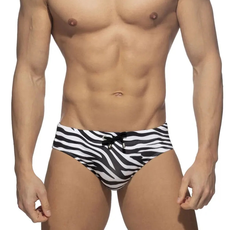 Men's Swim Briefs Zebra Printed Swimwear with Pad gifts Swimsuit - Tophatter Daily Deals