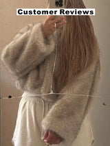 Gradient Cropped Faux Fur Coats Coats & Jackets - Tophatter Daily Deals