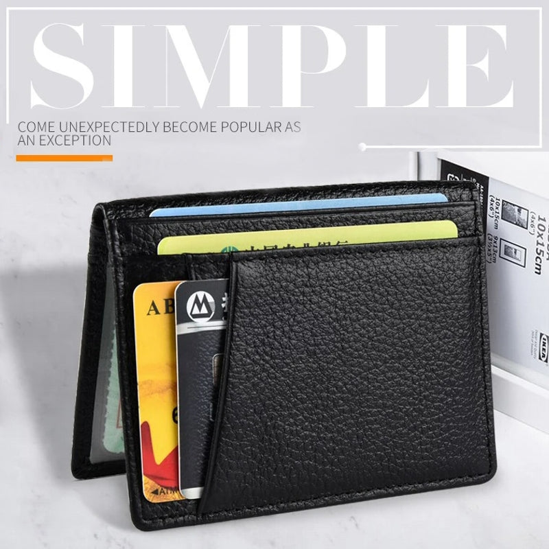 Super Slim Soft Wallet Genuine Leather Mini Credit Card Holder Wallets - Tophatter Daily Deals