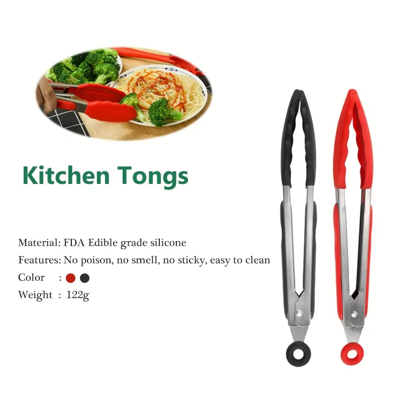 Salad Tools BBQ Gadgets Silicone Food Tong Cooking Tools - Tophatter Daily Deals
