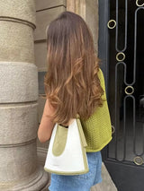 Green Round Neck Women Knitted Vest Olive L Blouses - Tophatter Daily Deals