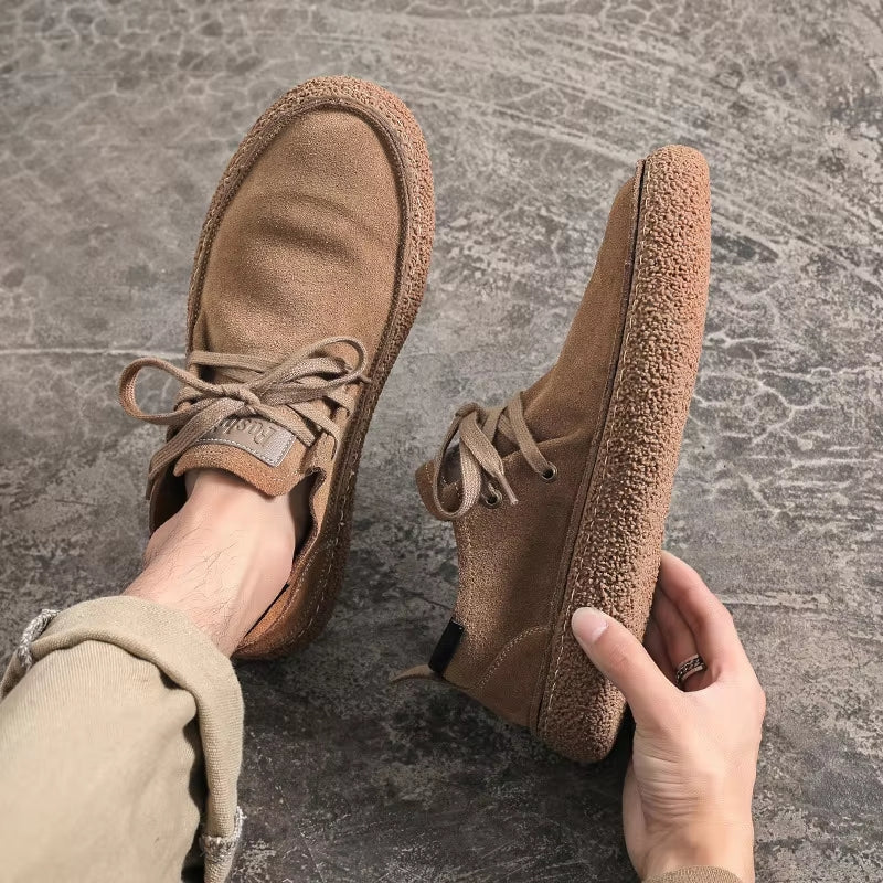 Men Suede Genuine Leather Casual Shoes Men Shoes - Tophatter Daily Deals