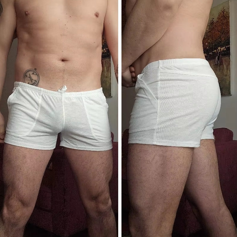 Men Light Bamboo Knitted Home Shorts Men Briefs - Tophatter Daily Deals