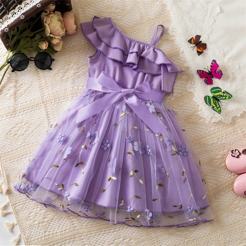 Summer Cute Girls Sequined Purple Princess Dress 6T kids clothing - Tophatter Daily Deals