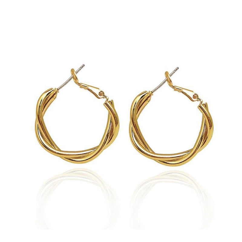 Circle Twine Twisted Hoop Earring for Women Earrings - Tophatter Daily Deals