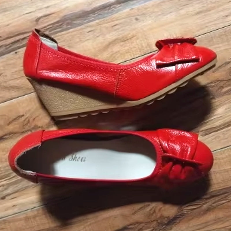Elegant Leather Wedges Women High Heels Casual Women Shoes - Tophatter Daily Deals