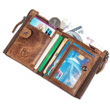 Genuine Leather Wallet for Men Vintage Bifold Wallets - Tophatter Daily Deals