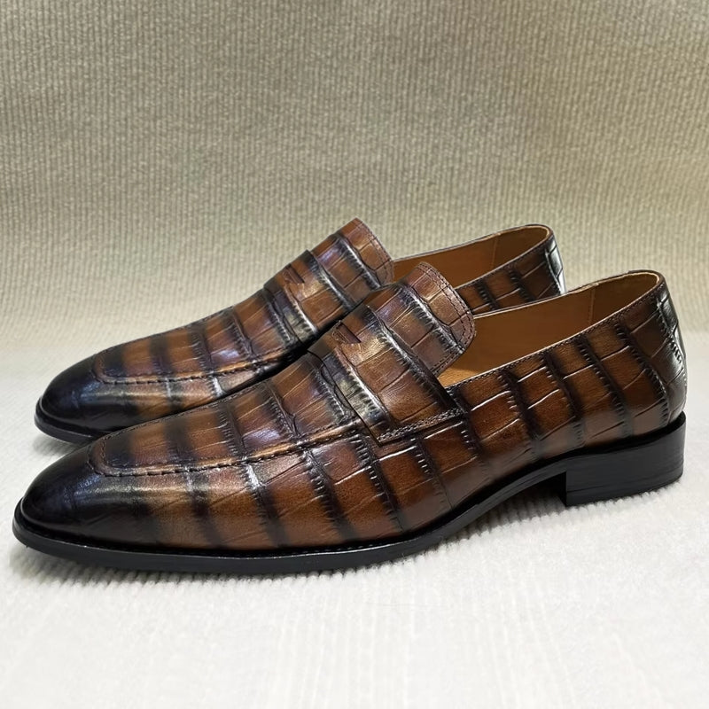 Men Pointed Loafers Slip-on Leather Shoes Men Dresses Shoes - Tophatter Daily Deals