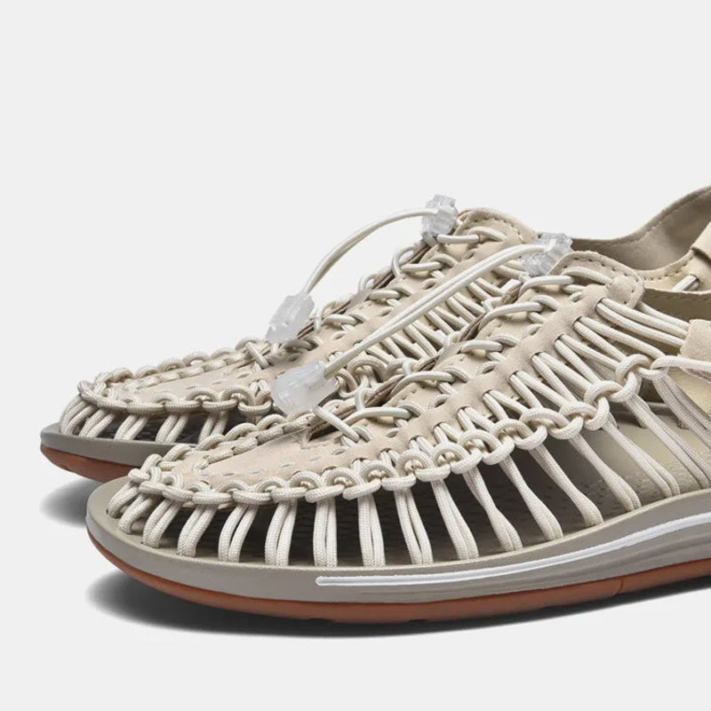Fashion Handmade Weaving Design Beach Couples Sandals Men Sandals - Tophatter Daily Deals