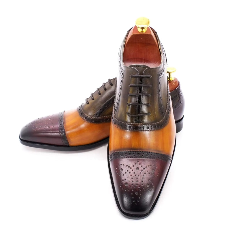 Mixed Color Oxford Cowhide Men Dress Shoes Men Dresses Shoes - Tophatter Daily Deals