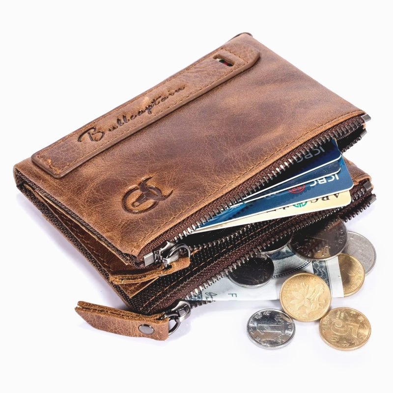 Genuine Leather Wallet for Men Vintage Bifold Wallets - Tophatter Daily Deals
