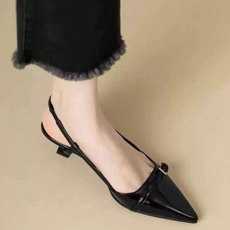 Sexy Mid Heels Party Patent Pumps Heel Shoes - Tophatter Daily Deals