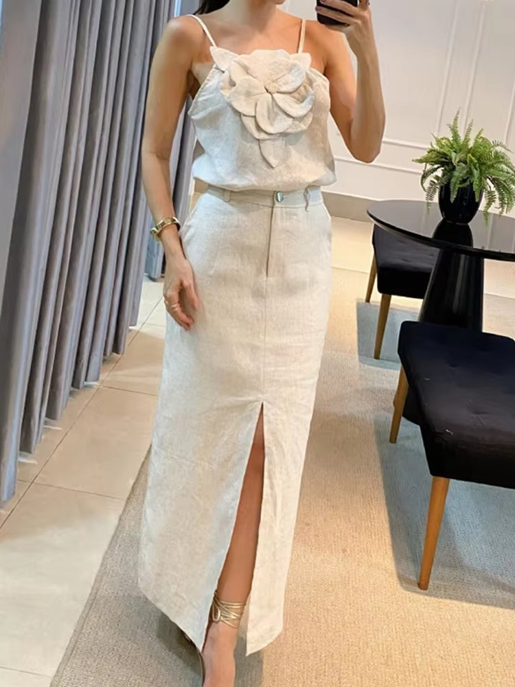 Hanging Strap Cotton Dress Set For Women Maxi Dresses - Tophatter Daily Deals