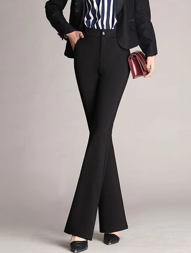 Women Pants Autumn Casual Wide Leg Flared Pants Black Pants - Tophatter Daily Deals