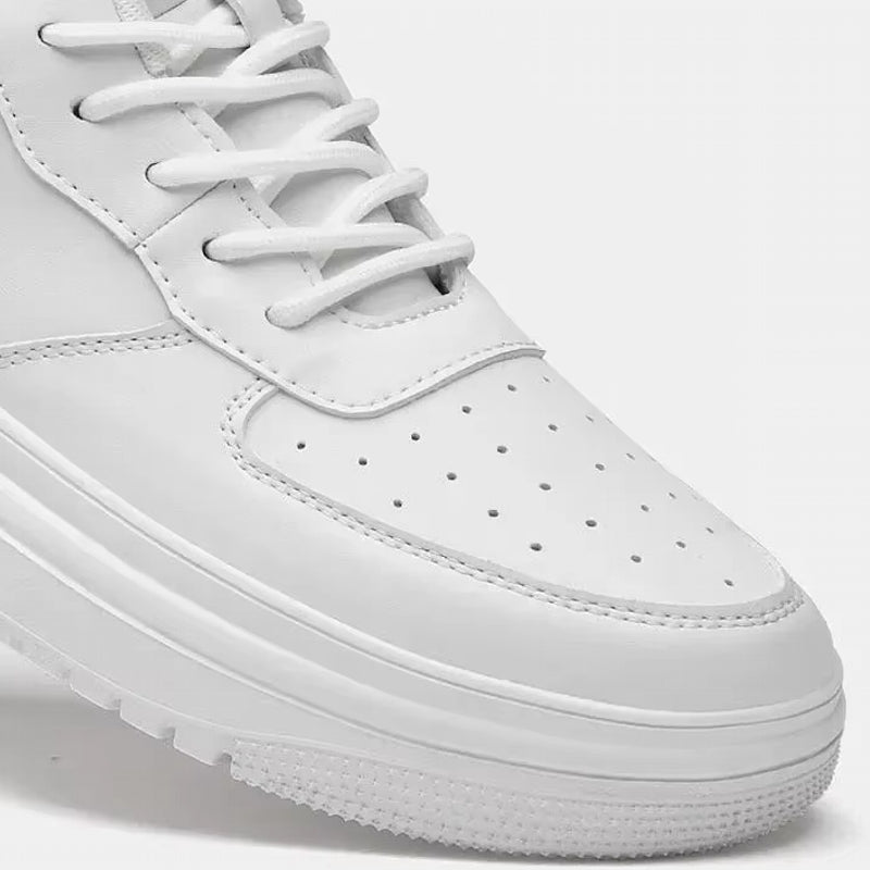 White 6cm Height Increasing Shoes for Unisex High Heel Sneaker - Tophatter Daily Deals