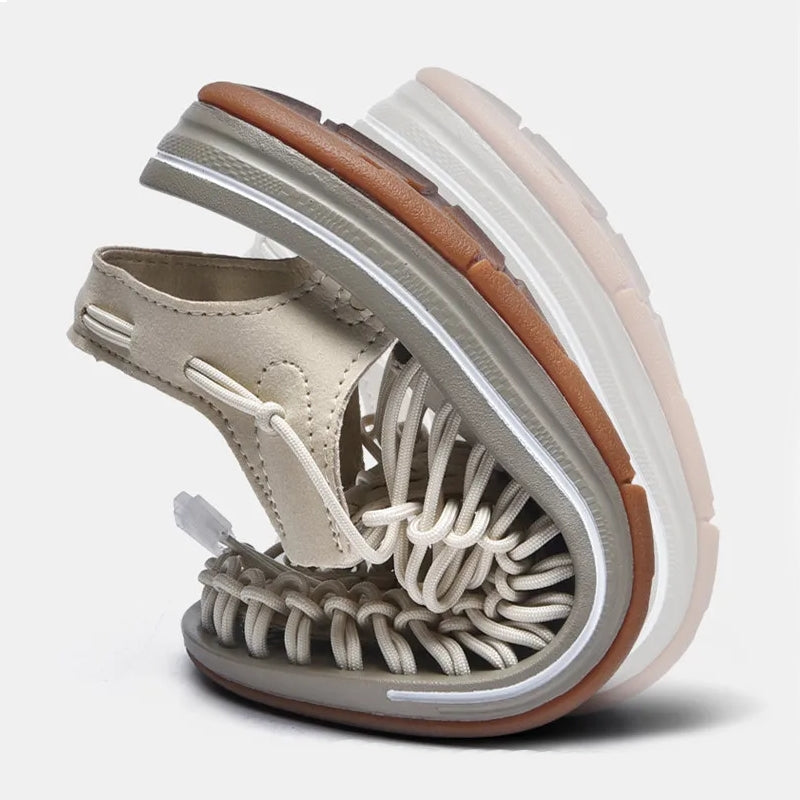 Fashion Handmade Weaving Design Beach Couples Sandals Men Sandals - Tophatter Daily Deals