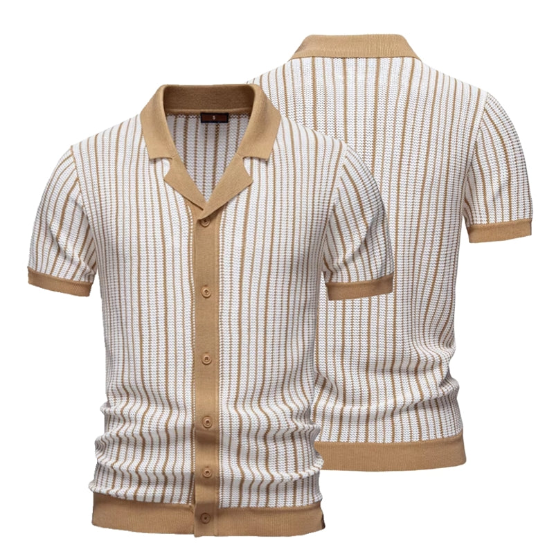 Men Striped Breathable Polo Shirt Men T-Shirts - Tophatter Daily Deals