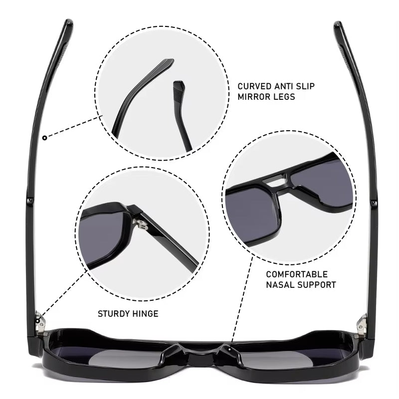 Vintage Double Bridges Square Men Sunglasses Sunglasses - Tophatter Daily Deals