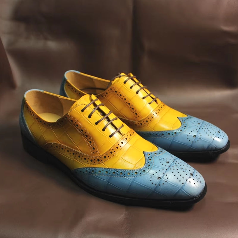 Luxury Leather Crocodile Pattern Oxford Shoes Men Dresses Shoes - Tophatter Daily Deals