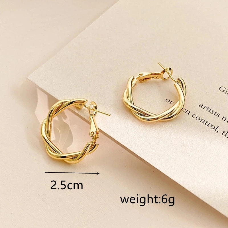 Circle Twine Twisted Hoop Earring for Women Earrings - Tophatter Daily Deals