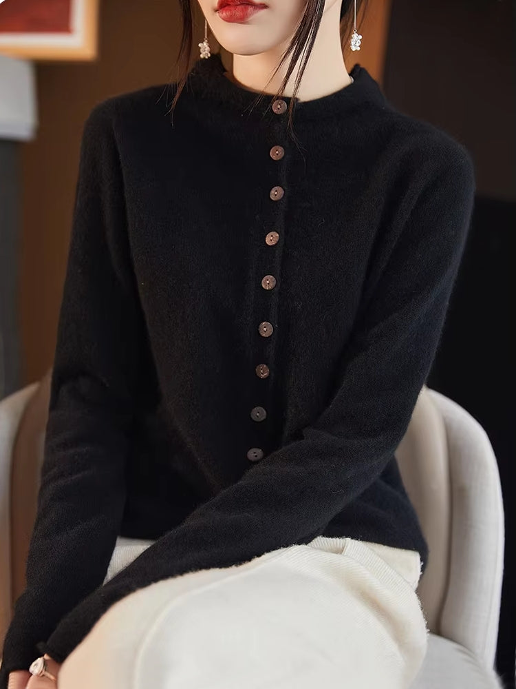 Wool Jacket Knitted Top Sweater Blouses - Tophatter Daily Deals