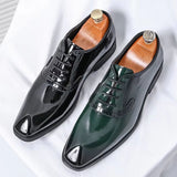 Patent Leather Men's Shoes Pointed Oxford Men Dresses Shoes - Tophatter Daily Deals