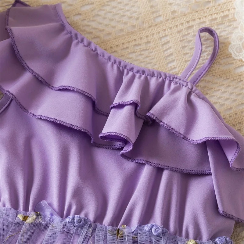 Summer Cute Girls Sequined Purple Princess Dress kids clothing - Tophatter Daily Deals