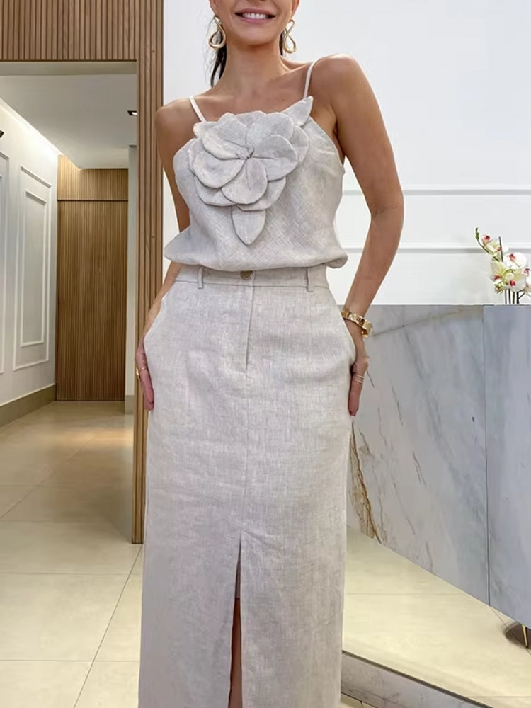Hanging Strap Cotton Dress Set For Women 2XL Maxi Dresses - Tophatter Daily Deals