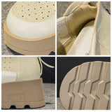 Women Suede Cow Causal Shoes Wedge Flats 6CM Casual Women Shoes - Tophatter Daily Deals