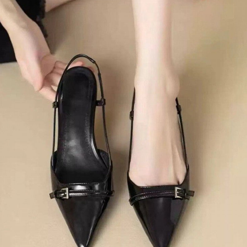 Sexy Mid Heels Party Patent Pumps Heel Shoes - Tophatter Daily Deals
