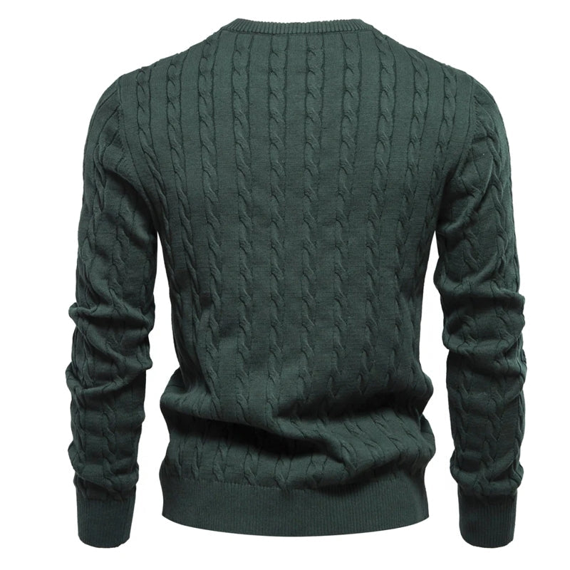Round Neck Classic Twist Patterned Pullover Knitted Men's Clothing - Tophatter Daily Deals