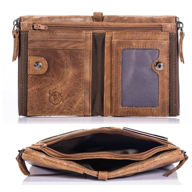 Genuine Leather Wallet for Men Vintage Bifold Wallets - Tophatter Daily Deals