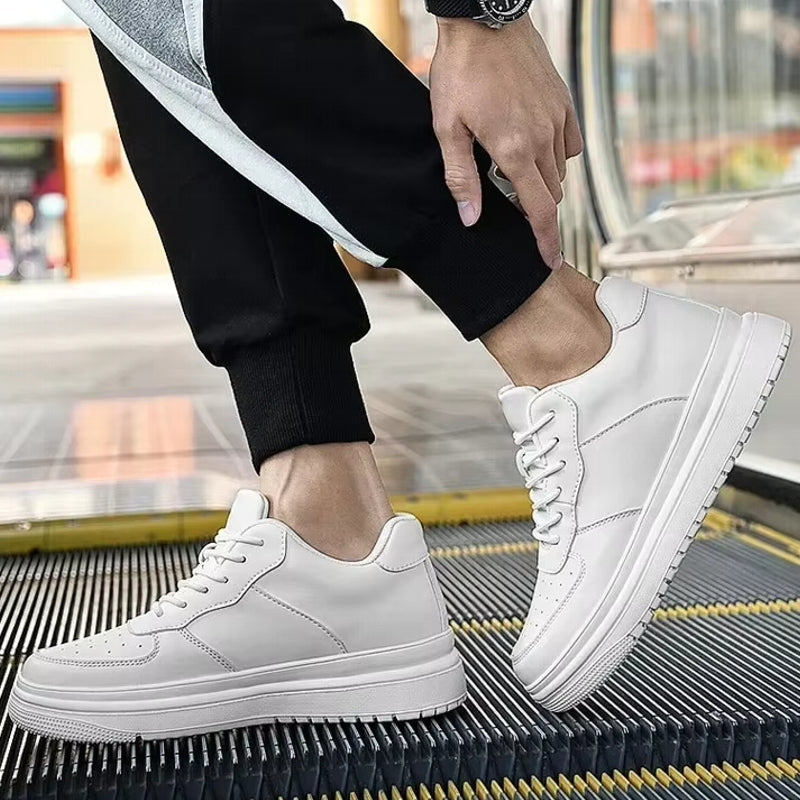 White 6cm Height Increasing Shoes for Unisex High Heel Sneaker - Tophatter Daily Deals