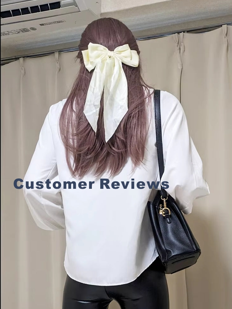 Blouses Shirt Lady Long Lantern Sleeve Stand Collar Blouses - Tophatter Daily Deals