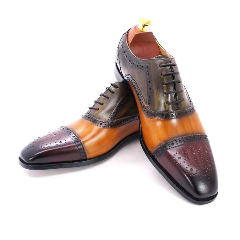 Mixed Color Oxford Cowhide Men Dress Shoes Men Dresses Shoes - Tophatter Daily Deals