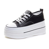Women Chunky Leather Sneaker Loafer Shoes 8cm High Heel Sneaker - Tophatter Daily Deals