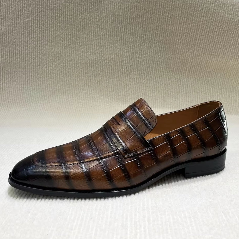 Men Pointed Loafers Slip-on Leather Shoes Men Dresses Shoes - Tophatter Daily Deals