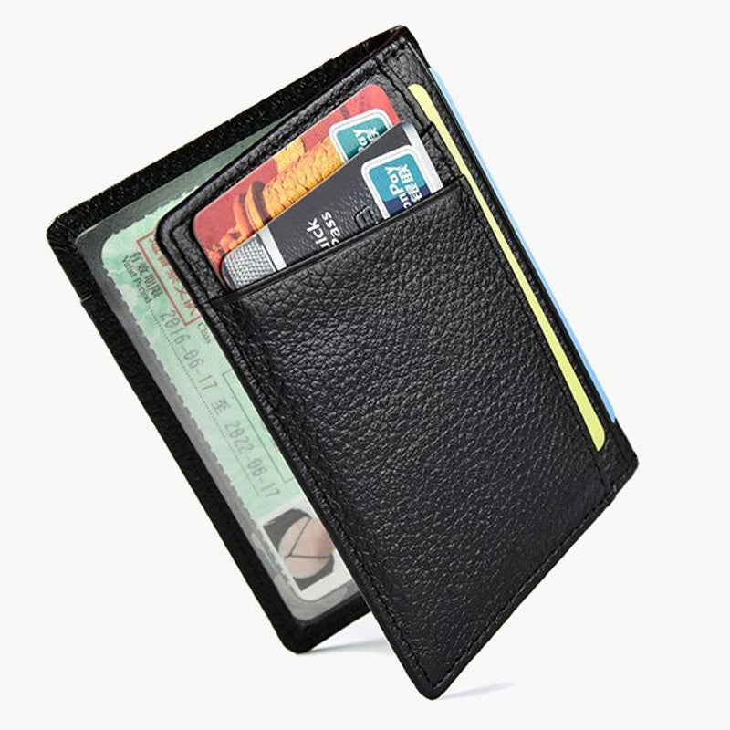 Super Slim Soft Wallet Genuine Leather Mini Credit Card Holder Wallets - Tophatter Daily Deals