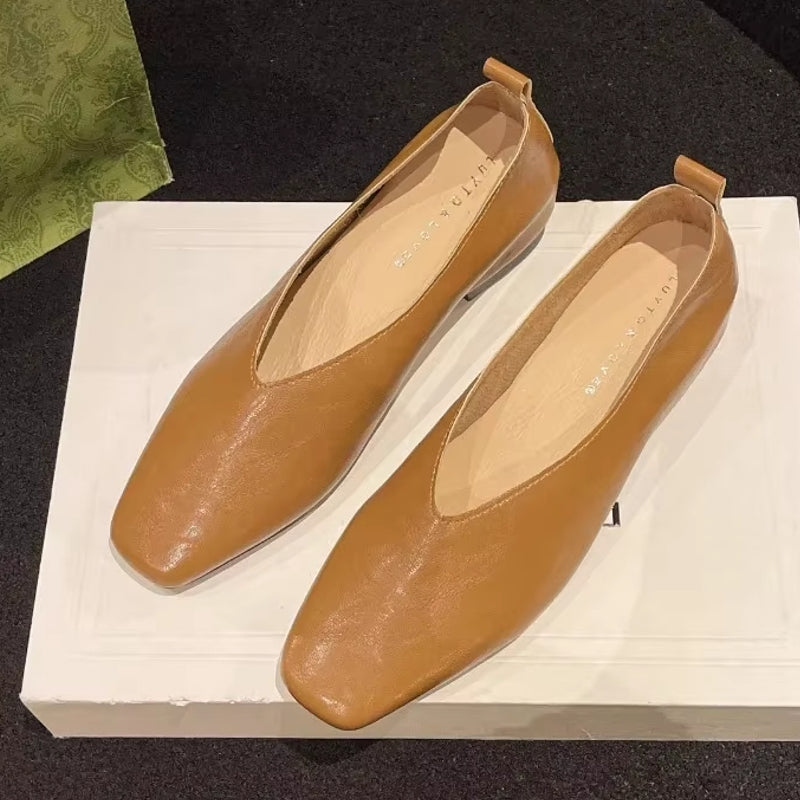 Grade Silver Loafers Casual Gold Pumps Square Toe Women Shoes - Tophatter Daily Deals