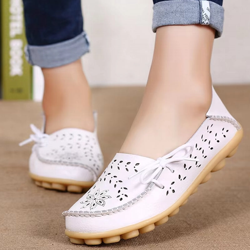 Women Casual Shoes Breathable Leather Loafers Women Shoes - Tophatter Daily Deals