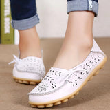 Women Casual Shoes Breathable Leather Loafers Women Shoes - Tophatter Daily Deals
